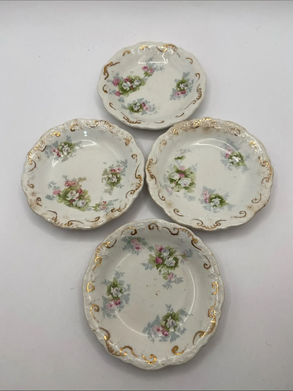 Vintage J&G Meakin Hanley England Small Fruit Dessert Bowls Plates Set of 4